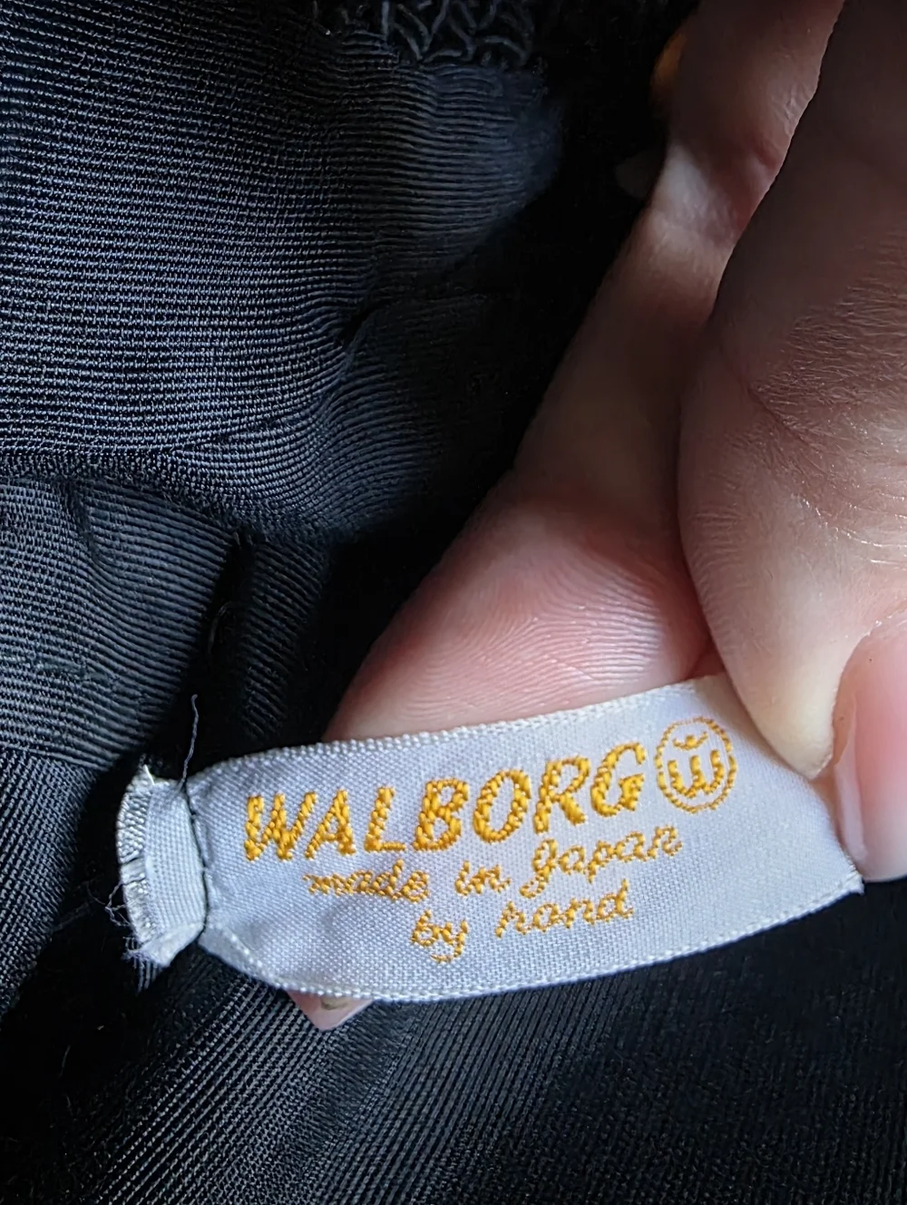Vintage Walborg Black Suede Drawstring Shoulder Bag • Made in Japan • 60s 70s